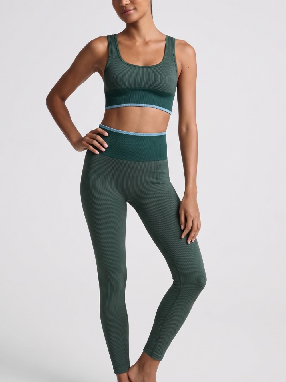 Outdoor Voices Ribbed Performance Leggings & Top